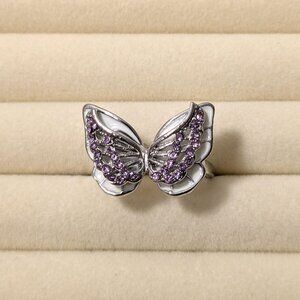 New!  Size 11  Lovely Purple Butterfly Ring